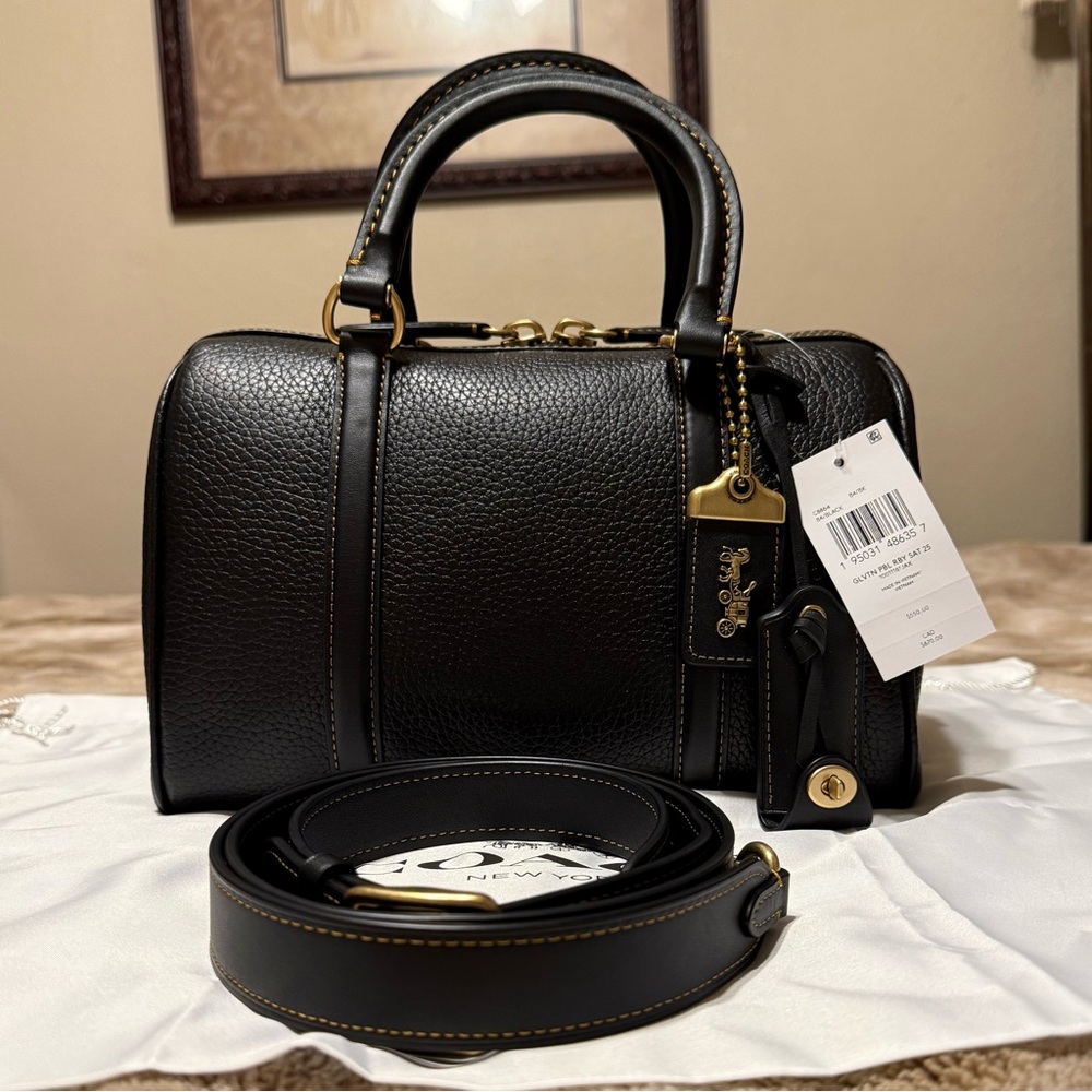 ♥ Coach Black Pebbled Leather Ruby 25 Satchel ~ New with Tags ♥